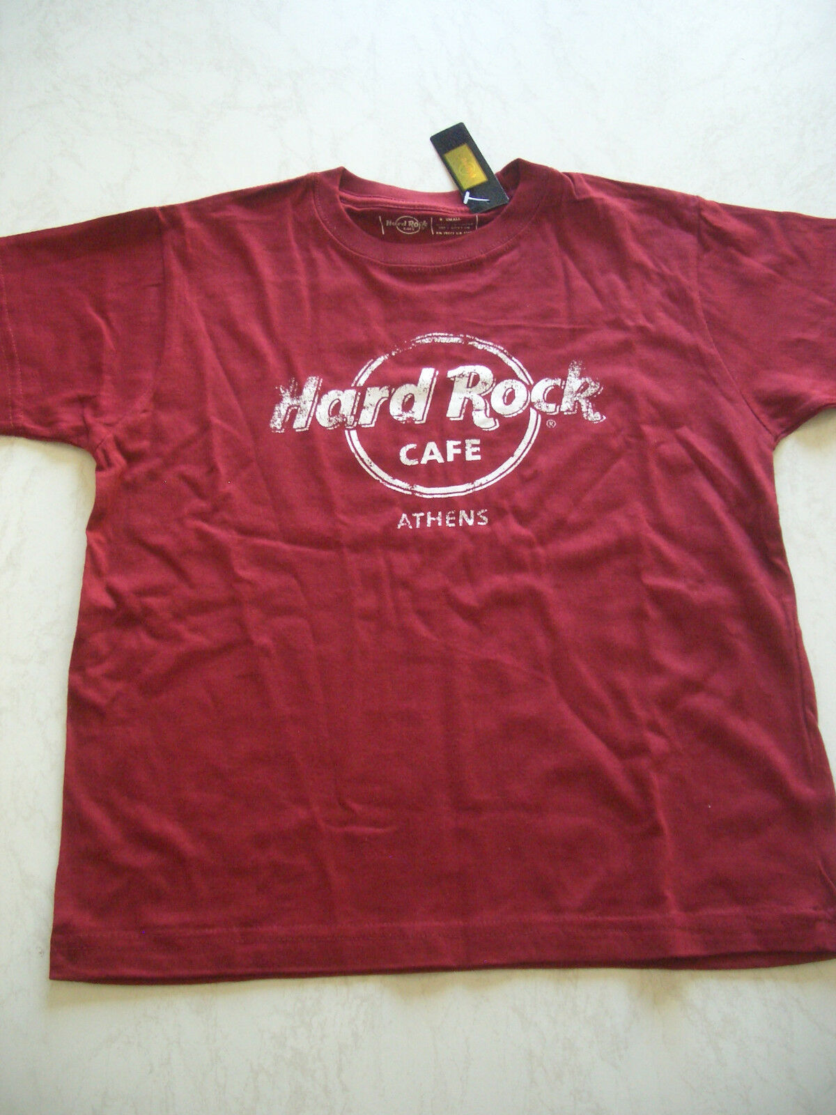 Hrc Hard Rock Cafe Athen Athens Red Tee Shirt Used Optik Size Xs Boys Nwt