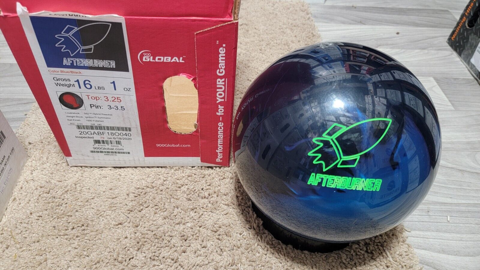900 Global Afterburner Blue/black 1st Quality Bowling Ball | 16 Pounds