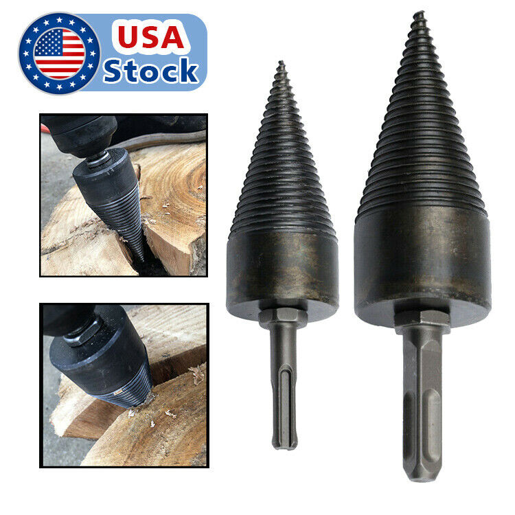 Us High Speed Twist Firewood Drill Bit Wood Splitter Screw Splitting Cone Driver