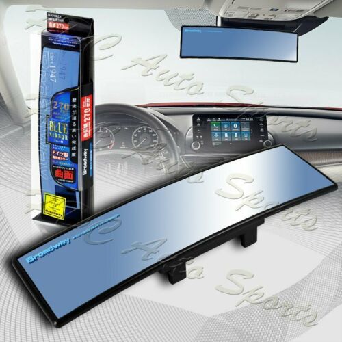 Universal Broadway 270mm Wide Convex Interior Clip On Rear View Blue Tint Mirror